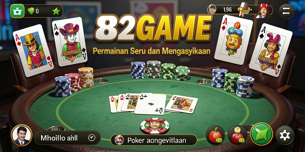 Tampilan permainan Poker yang seru dan menegangkan.