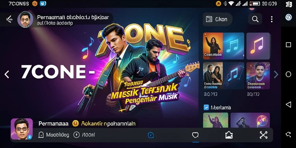 Tangkapan layar dari gameplay <strong>7CONE</strong> yang menunjukkan keseruan memainkan musik.