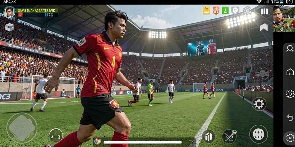 Gameplay seru dan kompetitif dalam permainan olahraga.
