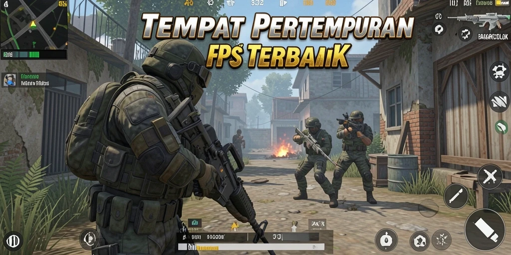 Screenshot gameplay BANDARCOLOK yang menegangkan dalam pertempuran FPS.