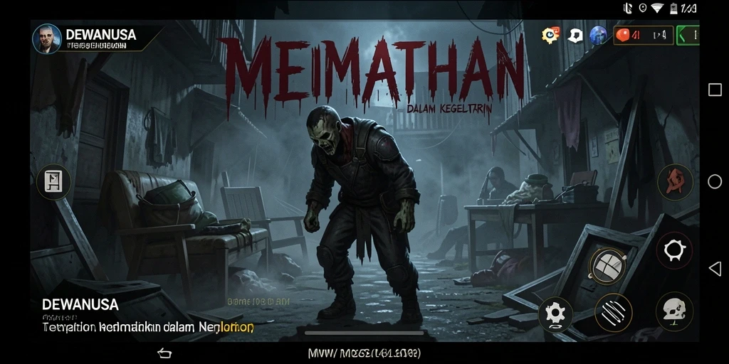 Tampilan gameplay DEWANUSA yang menyeramkan dan menegangkan.