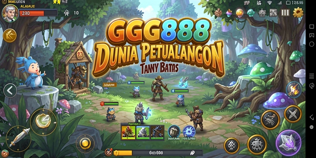 Screenshot GGG888 menampilkan pemain menjelajahi dunia terbuka yang luas.