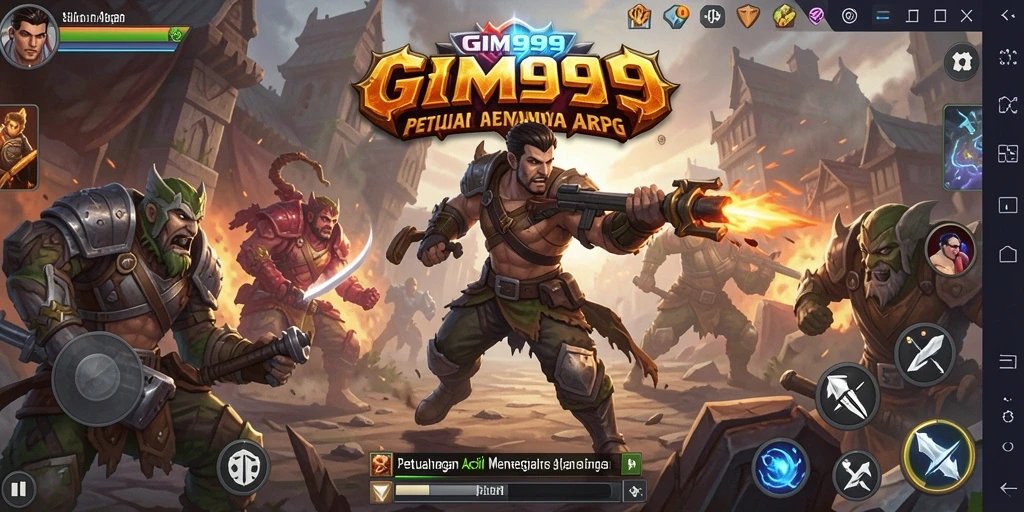 Tampilan gameplay GIM999 yang menegangkan dan seru dalam pertempuran ARPG.