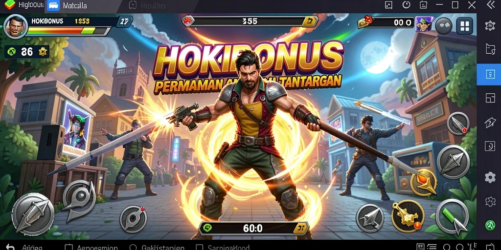 Screenshot gameplay HOKIBONUS menampilkan aksi seru penuh warna.