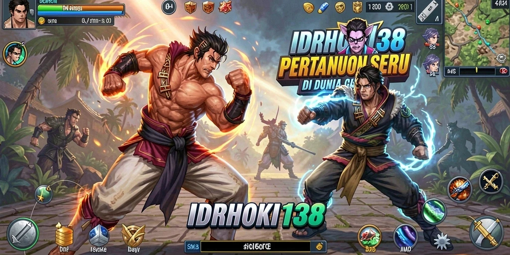 Tampilan menyeramkan saat karakter bersiap untuk bertarung di arena.