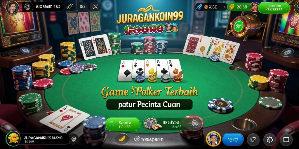 Screenshot JURAGANKOIN99 menampilkan gameplay Poker yang seru.