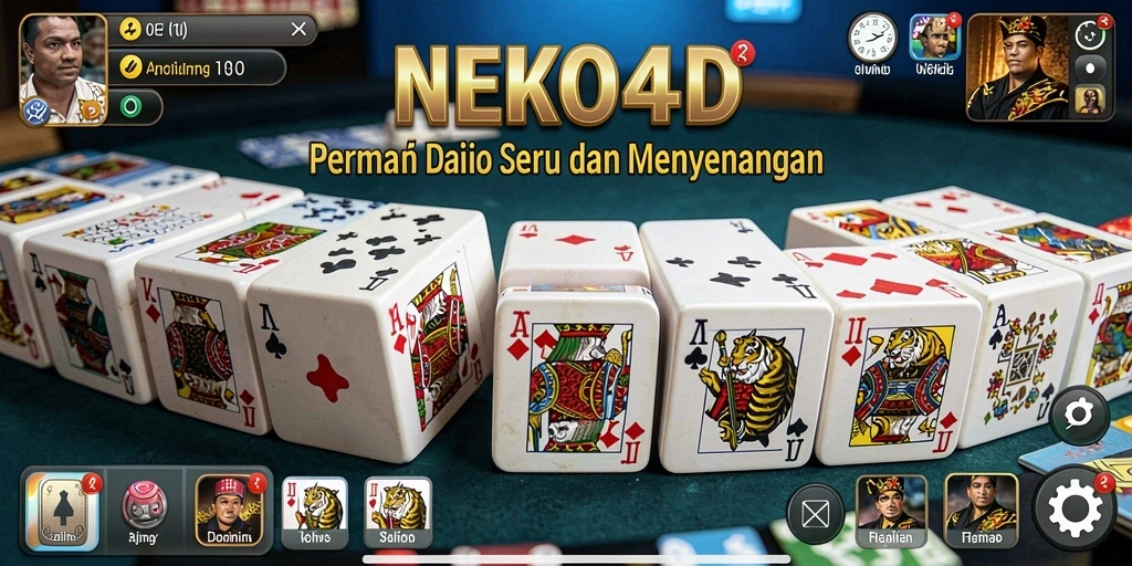 Screenshot utama NEKO4D menampilkan aksi seru gameplay Domino.