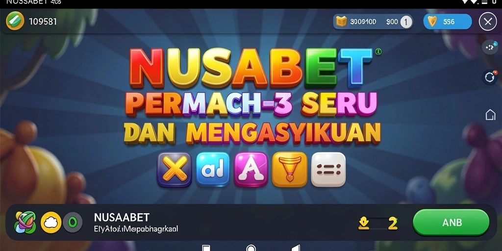 Screenshot gameplay NUSABET dengan aksi Match-3 yang menarik.