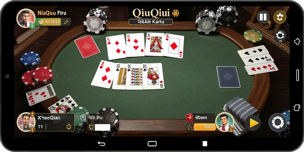 Screenshot gameplay NX303 yang menampilkan aksi seru QiuQiu.