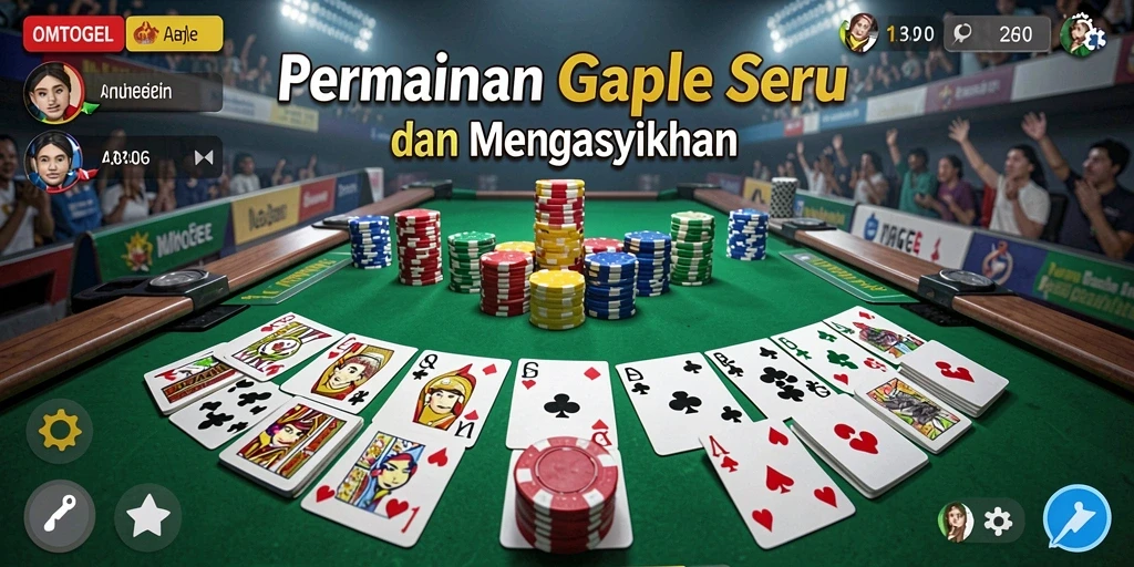 Tampilan menarik dari gameplay Gaple di OMTOGEL.