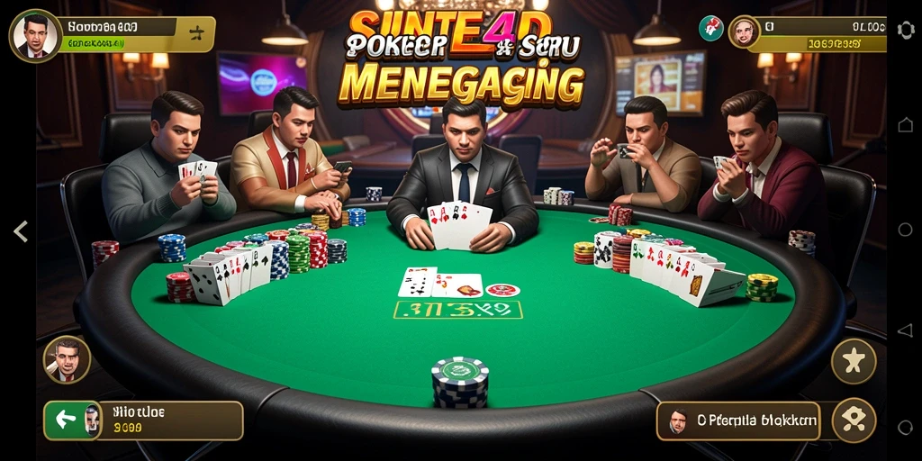 Tampilan gameplay poker yang menegangkan dan seru dalam SINTE4D.