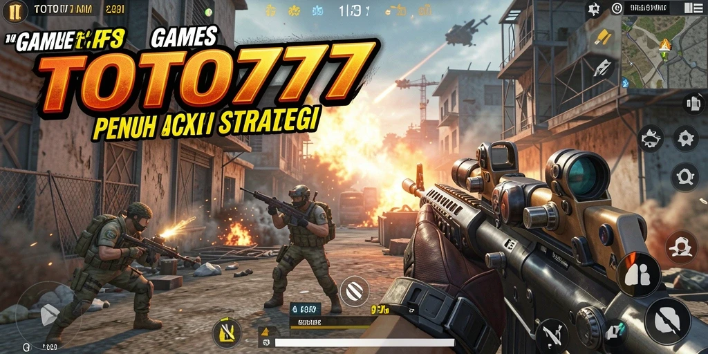Screenshot utama TOTO777 menunjukkan aksi seru dalam gameplay FPS.
