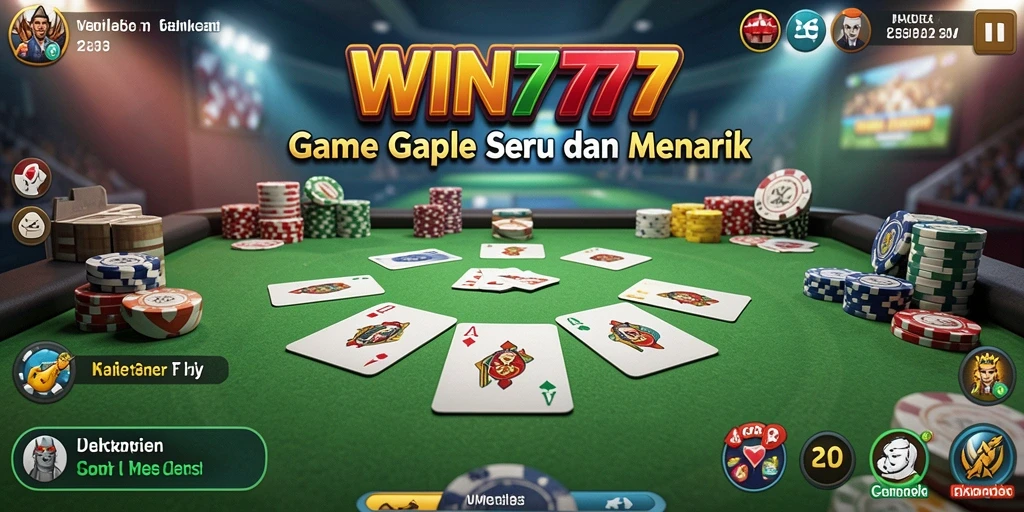 Menampilkan gameplay seru dalam permainan Gaple di WIN777.