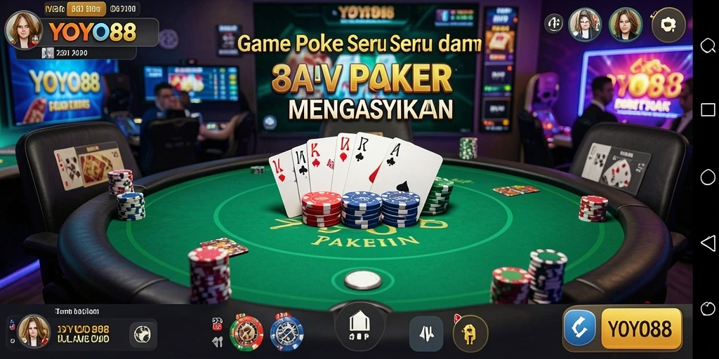 Screenshot gameplay <strong>YOYO88</strong> menampilkan aksi seru permainan poker.